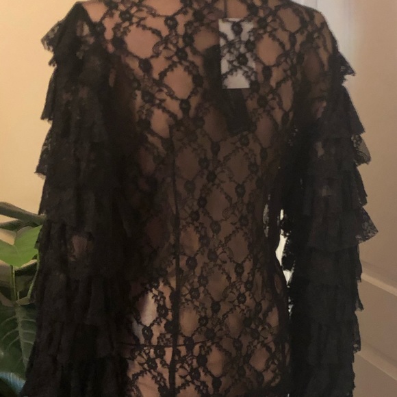 Black Mesh Blouse (New) - Picture 5 of 9